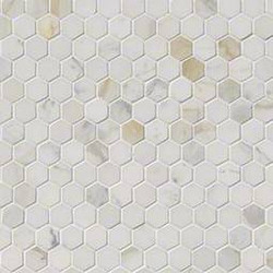MSI Calacatta Gold 1" Hex Polished Marble Mosaic SMOT-CALAGOLD-1HEX